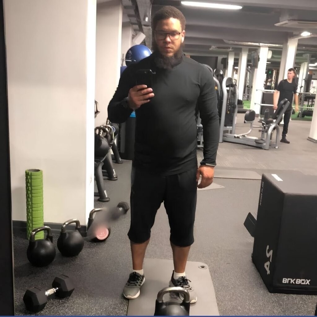 Ibrahim before transforming his health and fitness